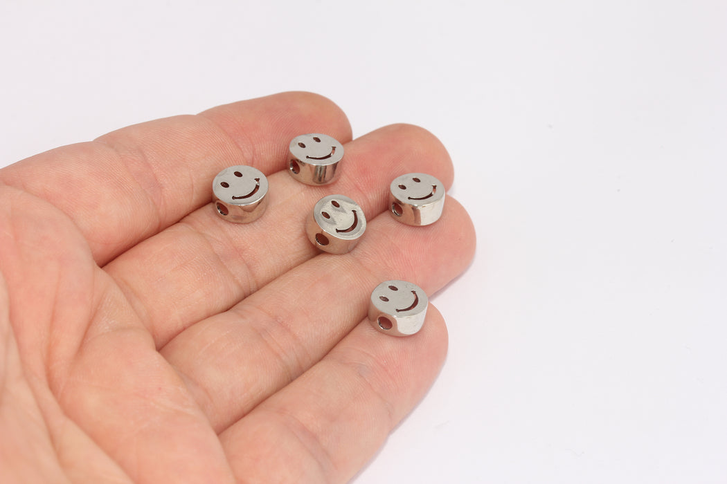 10 mm Rodyum Kaplama, Gülümseme Tılsımları, Gülümseme Kolye, Pirinç, FRB21
