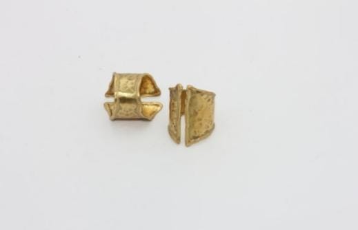 17-18mm Raw Brass Hammered Rings, Adjustable ZPR327