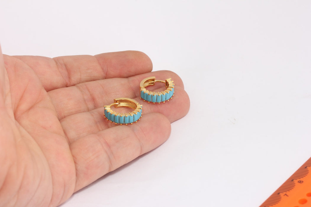 CZ Gold Hoops