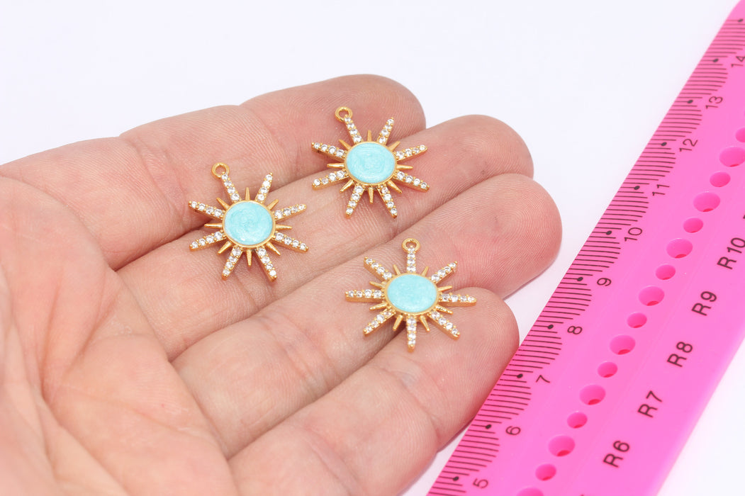 Shiny Gold Sun Charms