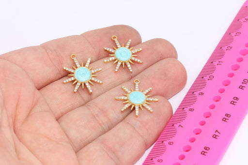 Shiny Gold Sun Charms