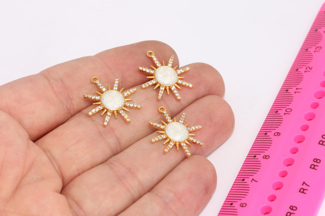 Shiny Gold Sun Charms