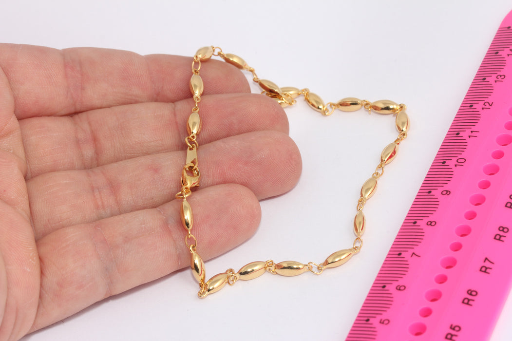 10" 24 Ayar Parlak Altın Çubuk Bileklik, Hazır Bileklikler, MLS129