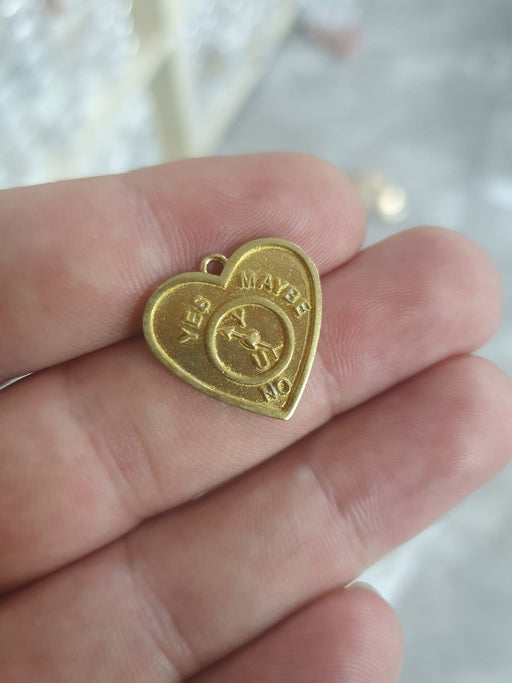 Brass Heart Charms