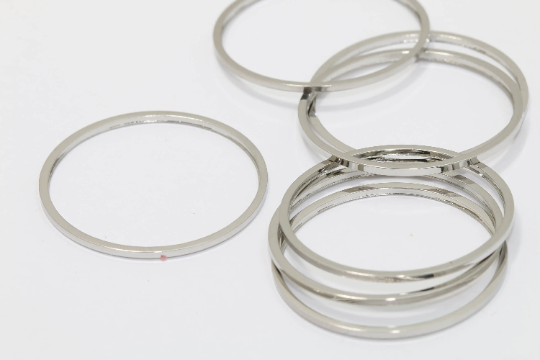 30mm Hoops, Circle Connectors, Circle Charms, Silver Ring Charms, AC9