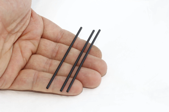 2x80mm Black Plated Tubes, Tube Beads, Long Tube Beads AE141