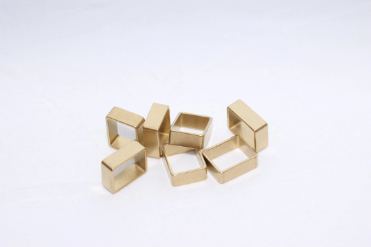 12x15mm Raw Brass Rectangle Pendant, Geometric Charms, KA65