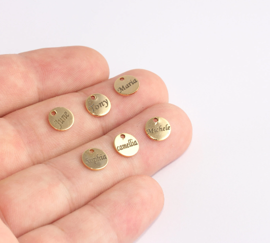 8 mm 24 Ayar Parlak Altın Madeni Para, Özel Tasarım Kolye, SLM660