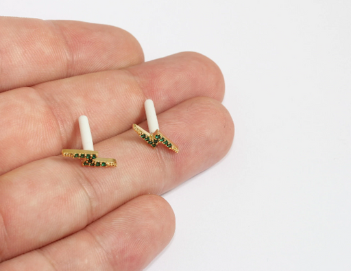 Bolt Earrings, Micro Pave