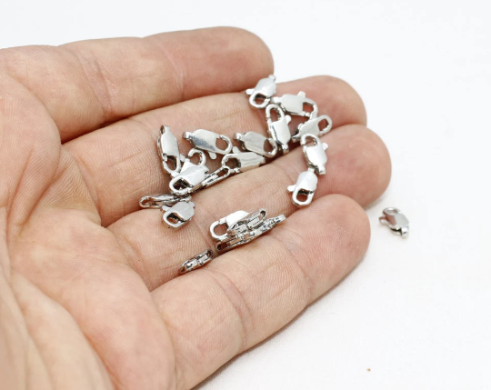 Rhodium Plated Lobster Clasp