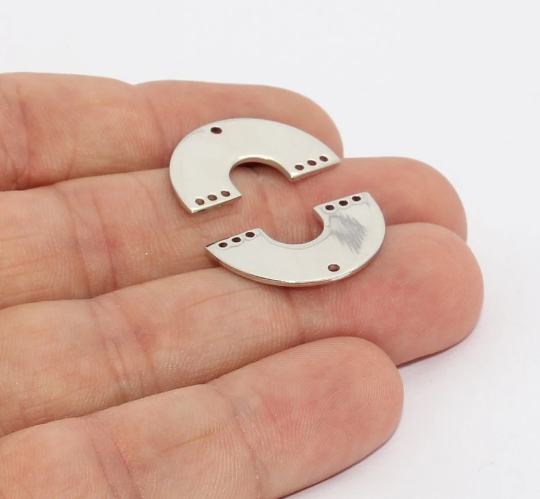 13x23mm Gümüş Kaplama Ay, Ay Kolye, Gümüş Tılsım, MTE958