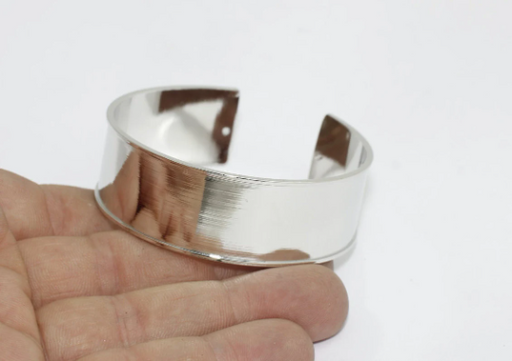 Rhodium Plated Open Bracelet