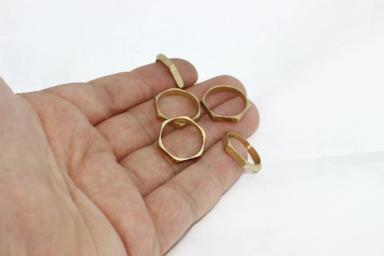 Brass Hexagon Ring