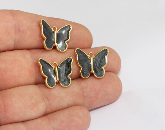 17x20mm 24k Shiny Gold Butterfly Charms, Butterfly MLS231