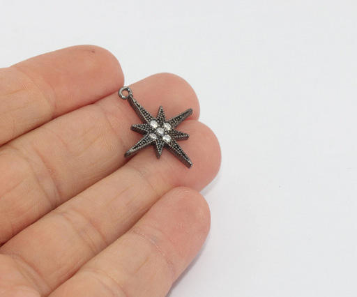 Gunmetal Plated North Star Charms