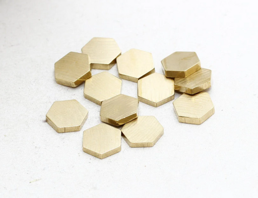 Brass hexagons