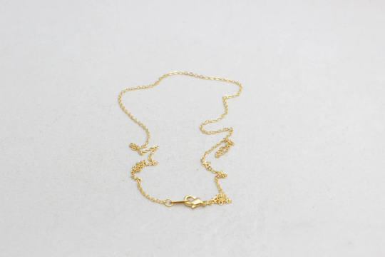 17" 24k Matt Gold Necklace, Gold Tiny Chain, Finished Chain CHK325