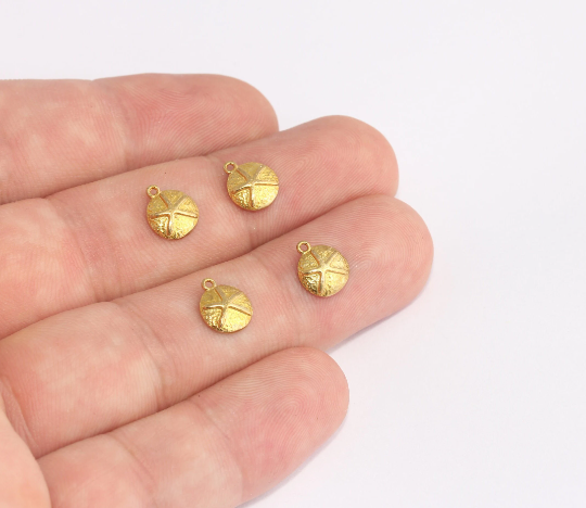 8x9,5mm Raw Brass Starfish, Starfish Charms, Sea Star , Coin SLM446