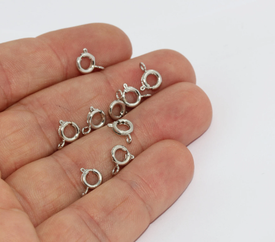 Rhodium Plated Spring Clasp