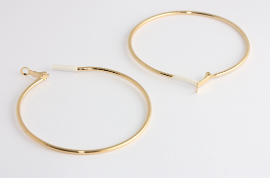 60mm 24k Shiny Gold Earring Hoops, Hoop Ear ,Hoop CHK140-1