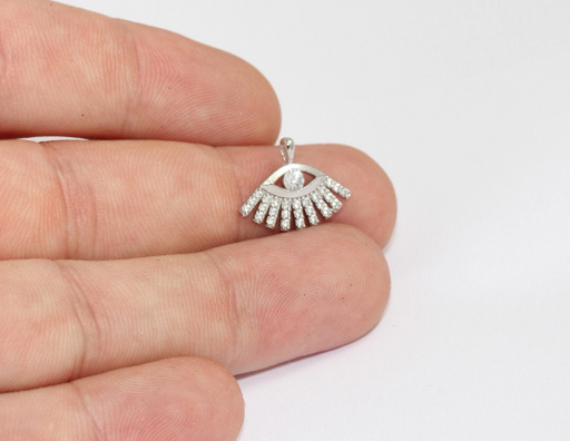 Rhodium Plated Evil Eye