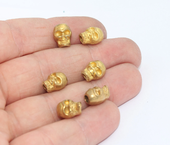 Brass Skull Beads