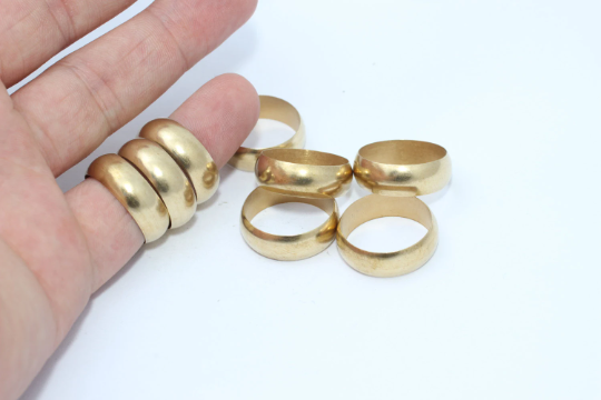 İç 19 mm Ham Pirinç Masif Halka, Kapalı Halka, Düz Halka, CHK393