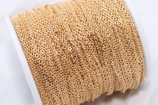 1,5x2mm Shiny Gold Cable Chain, Bulk Chain, BXB1