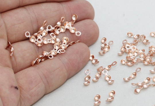 Rose Gold Crimp Beads, Fits 1mm Ball Chain, Crimps, Ball, CLO39