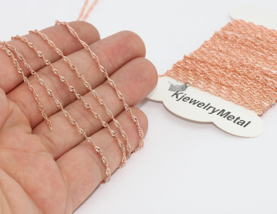 2mm Rose Gold Cable Chains, Soldered Chains, Tiny Cable BXB266-1