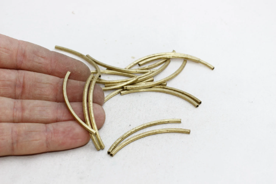 2x50mm Raw Brass Cuff Tubes, Bracelet Bangle, Tubes, CHK349