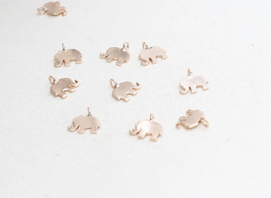 8x10mm Gül Altın Fil Tılsımı, Küçük Fil Tılsımı, ROSE120