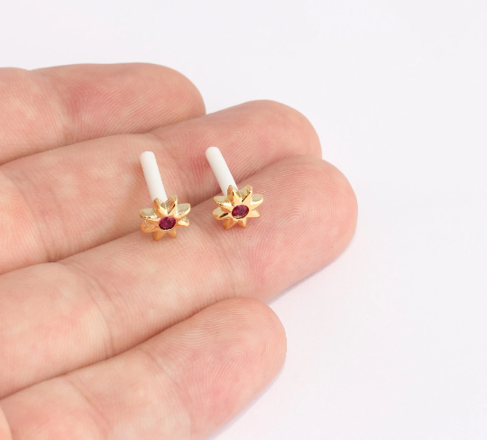 Stud Earrings, Micro Pave Star ,