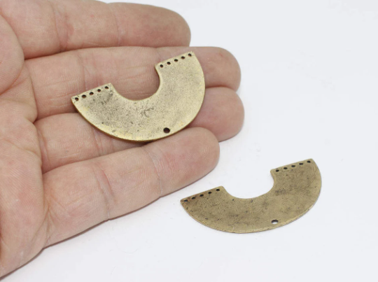 21x41mm Antik Bronz Yarım Daire, Yarım Ay Takılar, DOM45