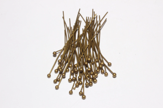 Antique Brass Ball Head Pin