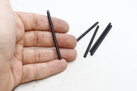 3x60 mm Siyah Kaplama Çubuklar, Uzun Kolye Ucu, Kolye Ucu, ETS144