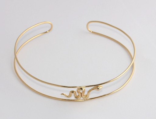Gold Wire Snake Necklace