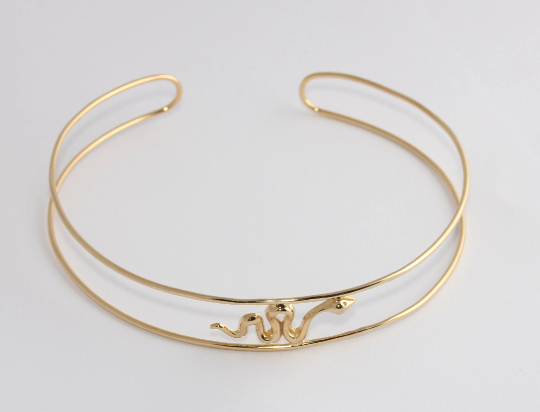 Gold Wire Snake Necklace