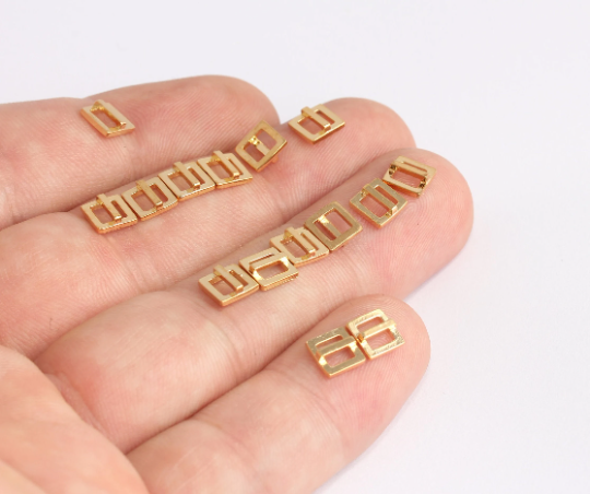 6mm 24k Shiny Gold , Square Bracelet Connector Charms, XP43