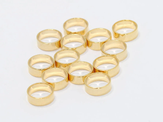 3x8mm 24k Shiny Gold Closed Ring, Connectors, Circle, BRT719