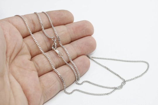 30'' 2x2,4mm Rodyum Kaplama Zincir, Hazır Kolye BXB305-1
