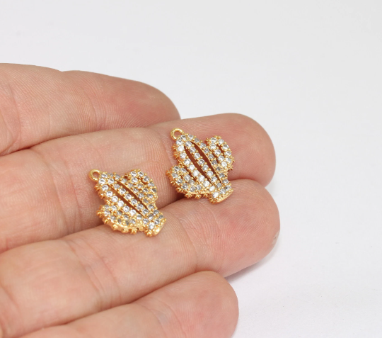 Shiny Gold Cactus Charm