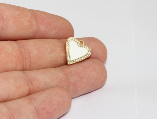 Shiny Gold Heart Charms