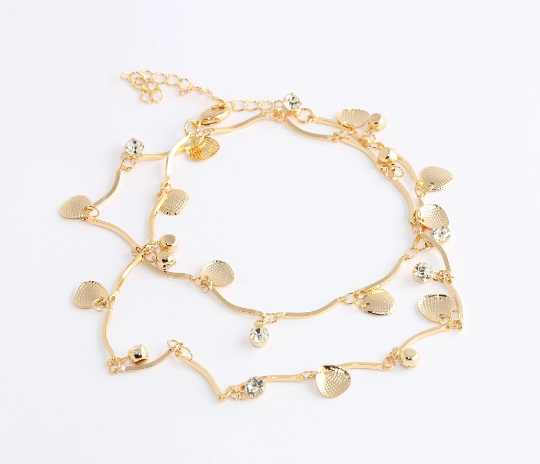 17" 24k Shiny Gold Shell Necklace, Necklace With Crystal , CHK691