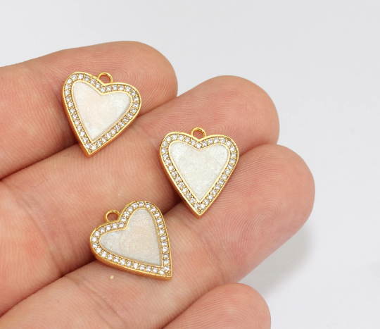 Shiny Gold Heart Charms