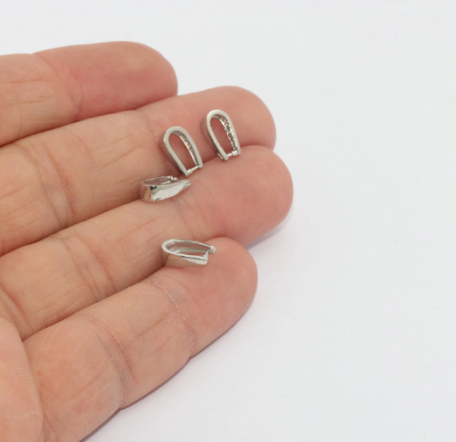Rhodium Plated Pinch Bails
