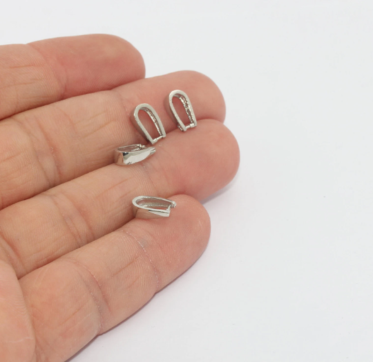 Rhodium Plated Pinch Bails