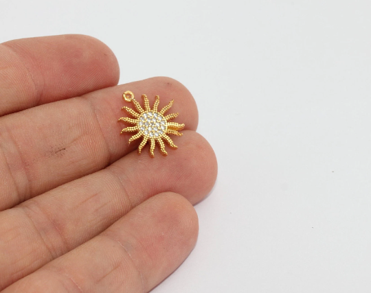 Shiny Gold Sun Charms