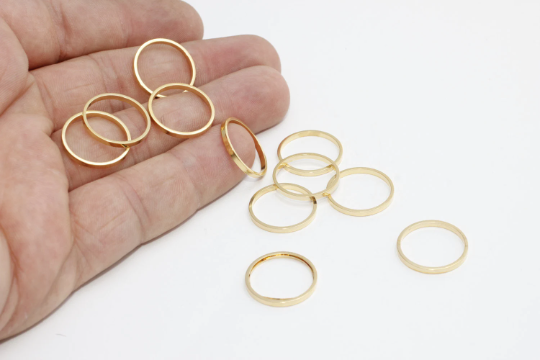 17mm Shiny Gold Closed Ring, Connectors, Circle Connector, BRT172