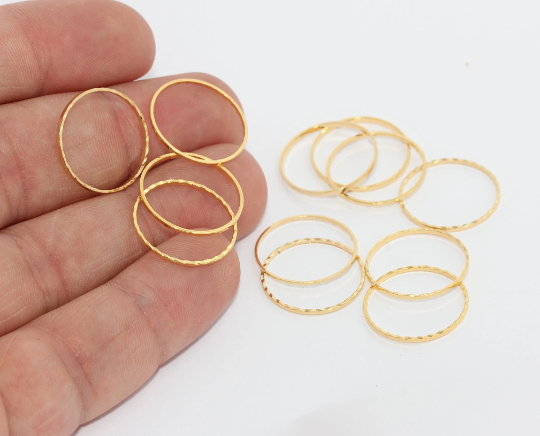 18mm 24k Shiny Gold Closed Ring, Connectors, Circle , MTE1291